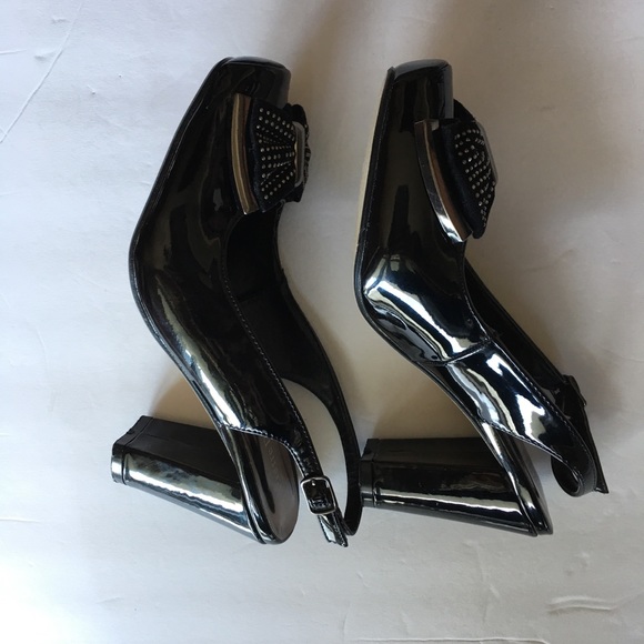 Pierre Dumas Slingback Heels /Studded Bow-5.5M - Picture 3 of 8